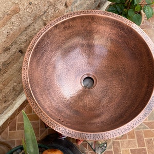 copper Moroccan sink hammered , vintage copper sink , copper color , marrakech bathroom style , hammered copper sink, arabic bathroom decor image 10