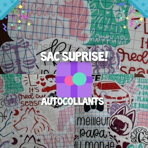 Autocollant surprise, sac surprise, décale surprise