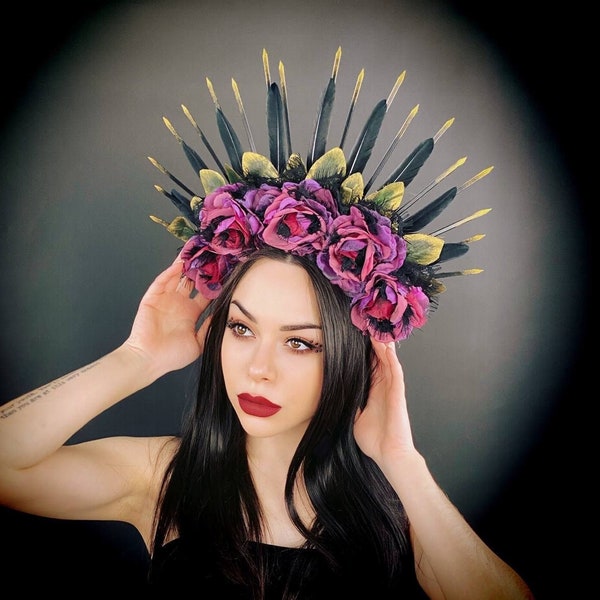 mardi gras headpiece flower crown