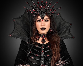 Evil Queen Halo Crown, Gothic Spiked Halo, Halloween Costume, Sugar Skull
