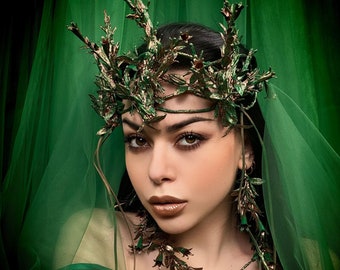 Nymph Tiara, Wood Elf Crown, Crown of Branches, Forest Queen Headpiece, Fairy Tiara, Elf Headdress, Forest Witch, Midsummer Festival