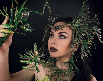 Green Wood Nymph Tiara, Wood Elf Tiara, Fairy Tiara, Elf Headdress, Fairy Headdress, Branch Tiara, Wood elf crown, Midsummer Festival