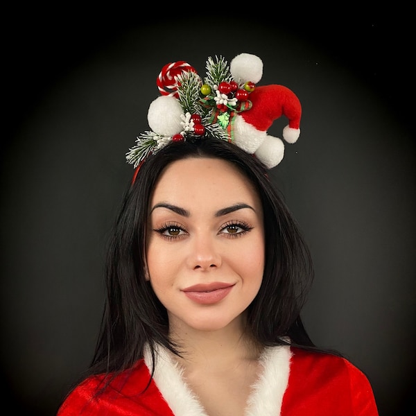 Bandeaux de fête de Noël, fascinateur festif, coiffure de Noël, chapeau de Noël amusant, bandeau de Noël fantaisiste, cadeau secret du père Noël