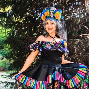 Robe tete de mort mexicaine sales
