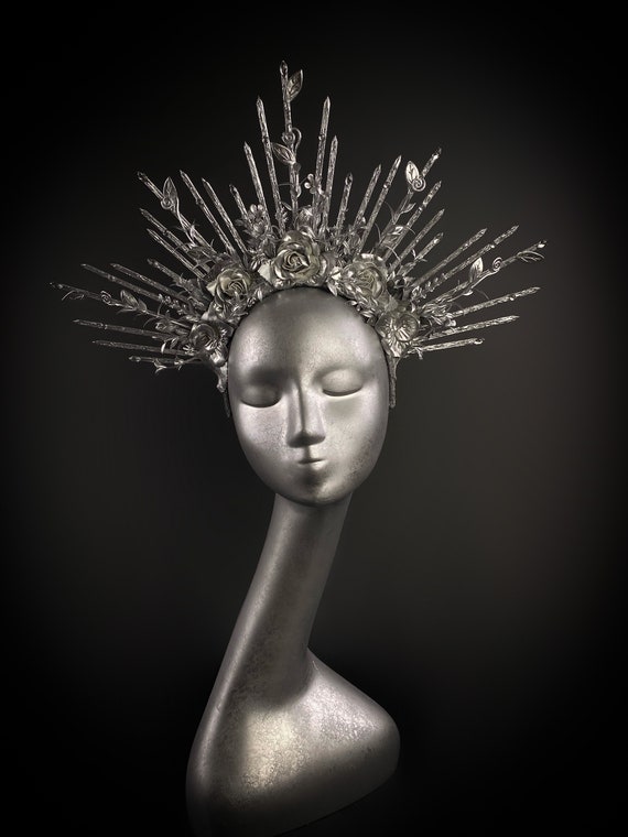 Burning Man, Sunburst Silver Goddess Crown, Spike Halo  display picture 3