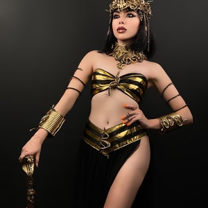 Cleopatra Crown, Gold cobra headpiece, Gold crown, Cleopatra style headpiece, Goddess Crown, Egypt princess, Medusa Gorgon tiara, Gold crown image 3