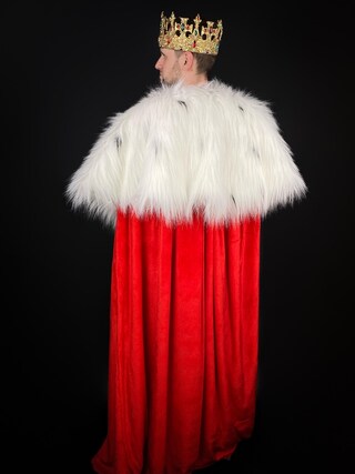 Rubies Set Costume Da Re Per Adulti: Vestaglia In Velluto Con Stampa Dalmata E Corona, Taglia Unica (fino A 107 Cm Di Petto), Per Halloween E Feste A Tema