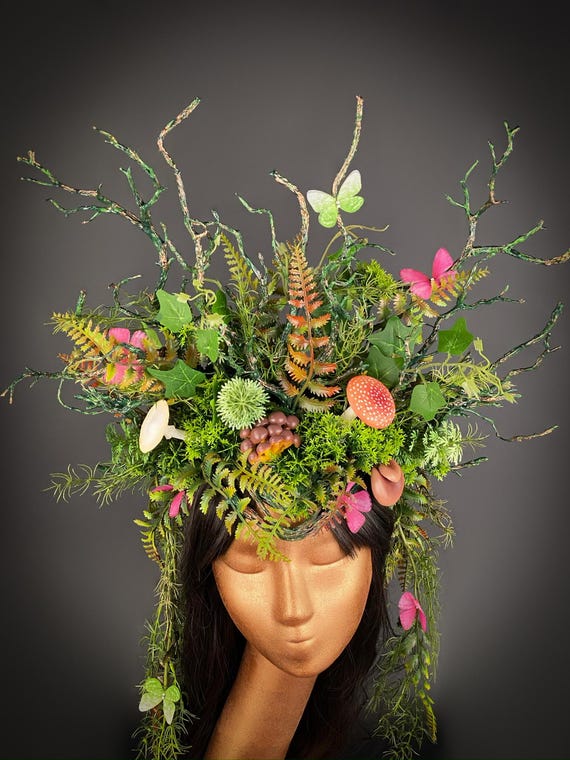 Burning Man, Goddess Forest Queen Crown, Woodland Elf Headdress