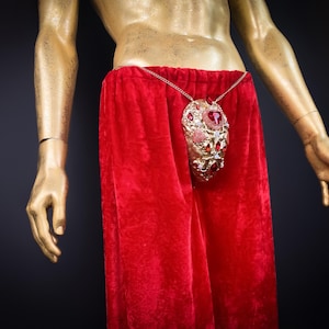 Gold Codpiece King of Hearts Costume Accessory, Drag & Pride Carnival Festival Outfit Piece