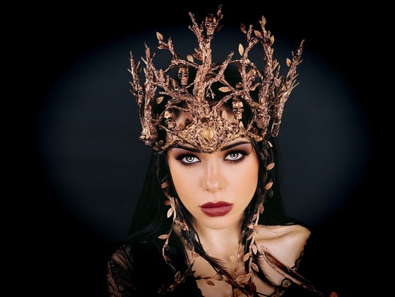 Corona Corna Gotica - Corona Fata Con Cristalli, Regolabile, Per Halloween E Cosplay