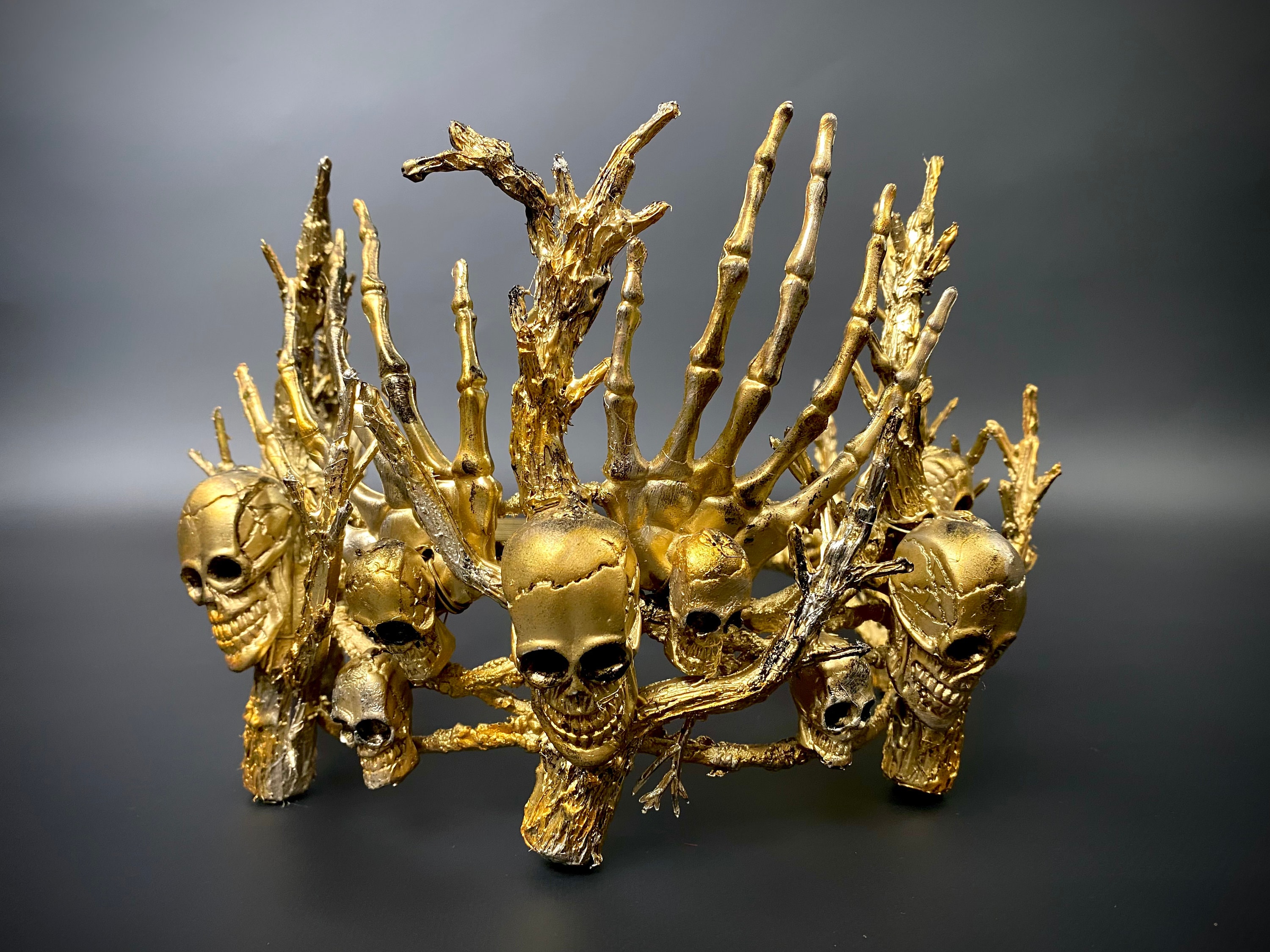 Gothic Skull Crown, Bronze Branches Headdress, Voodoo Priestess