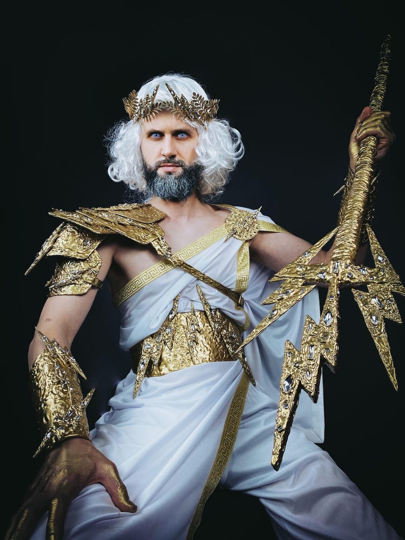 Burning Man, Zeus God Costume, Greek Roman Olympian King, Handmade Toga ...