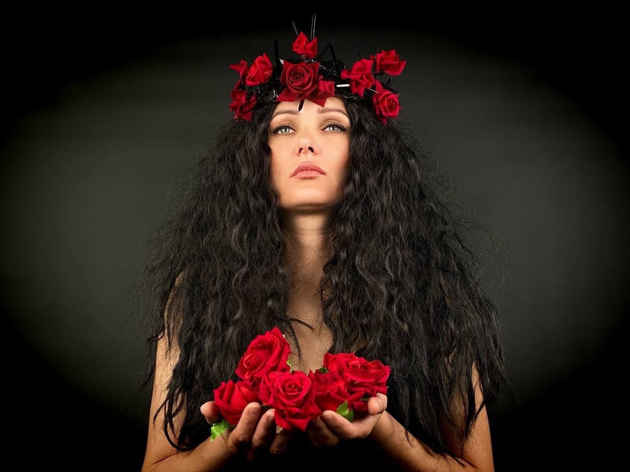 Spiked Crown With Red Rose, Tiara of Torments, Wreath With