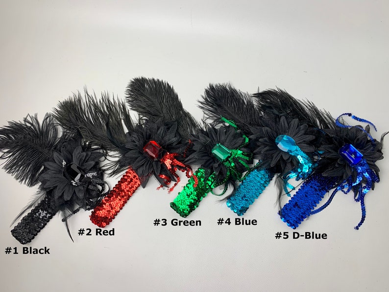 Flapper feather headband Holiday headdress Headband with feather Great Gatsby headpiece Flapper girl headpiece Burlesque headband