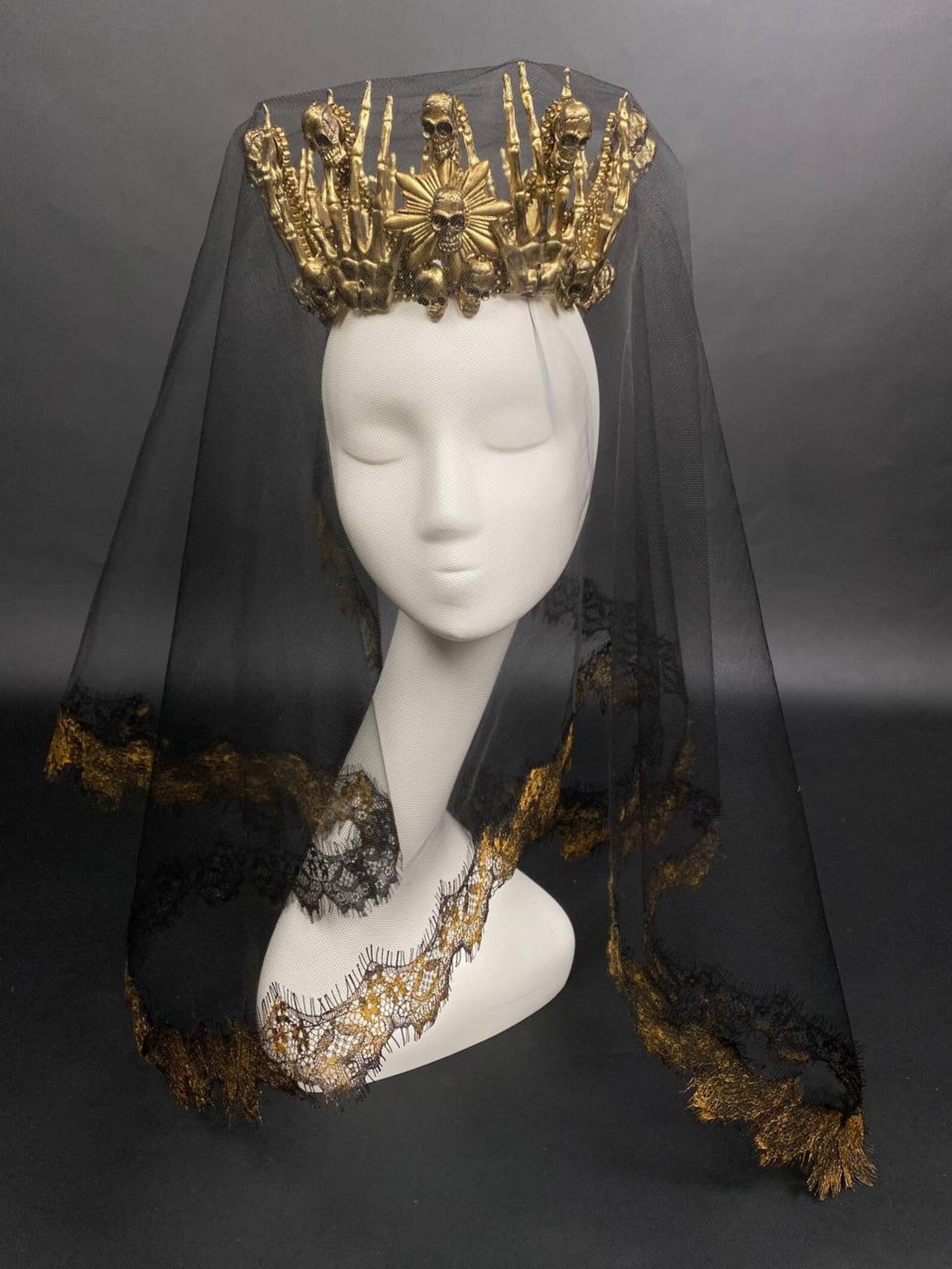 Death Skull Crown Gothic Crown Skeleton Skull Crown Sugar Etsy