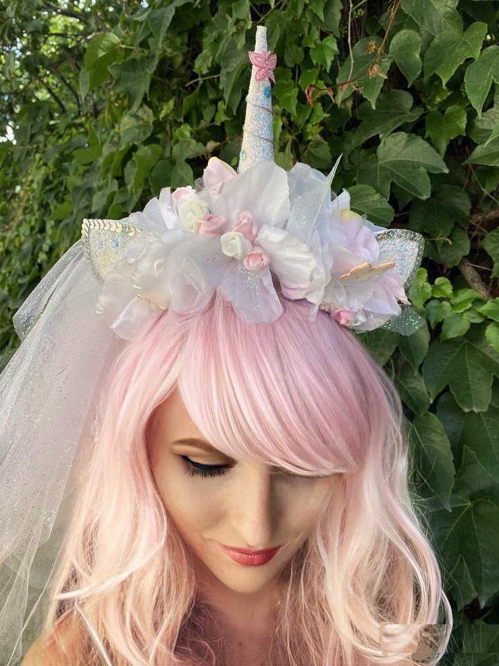 Fantastic Unicorn Headpiece Pastel Unicorn Headband Flower Etsy