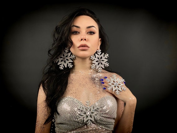 スノーフレークヘッドピース、アイスハロークラウン、花嫁の冬のヘッド  