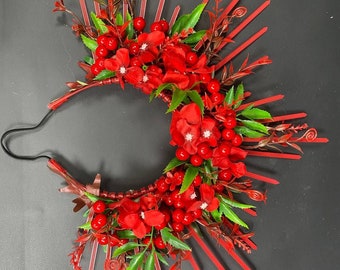 Luxury Ukrainian Flower Headdress, Ethnic Headdress, Boho