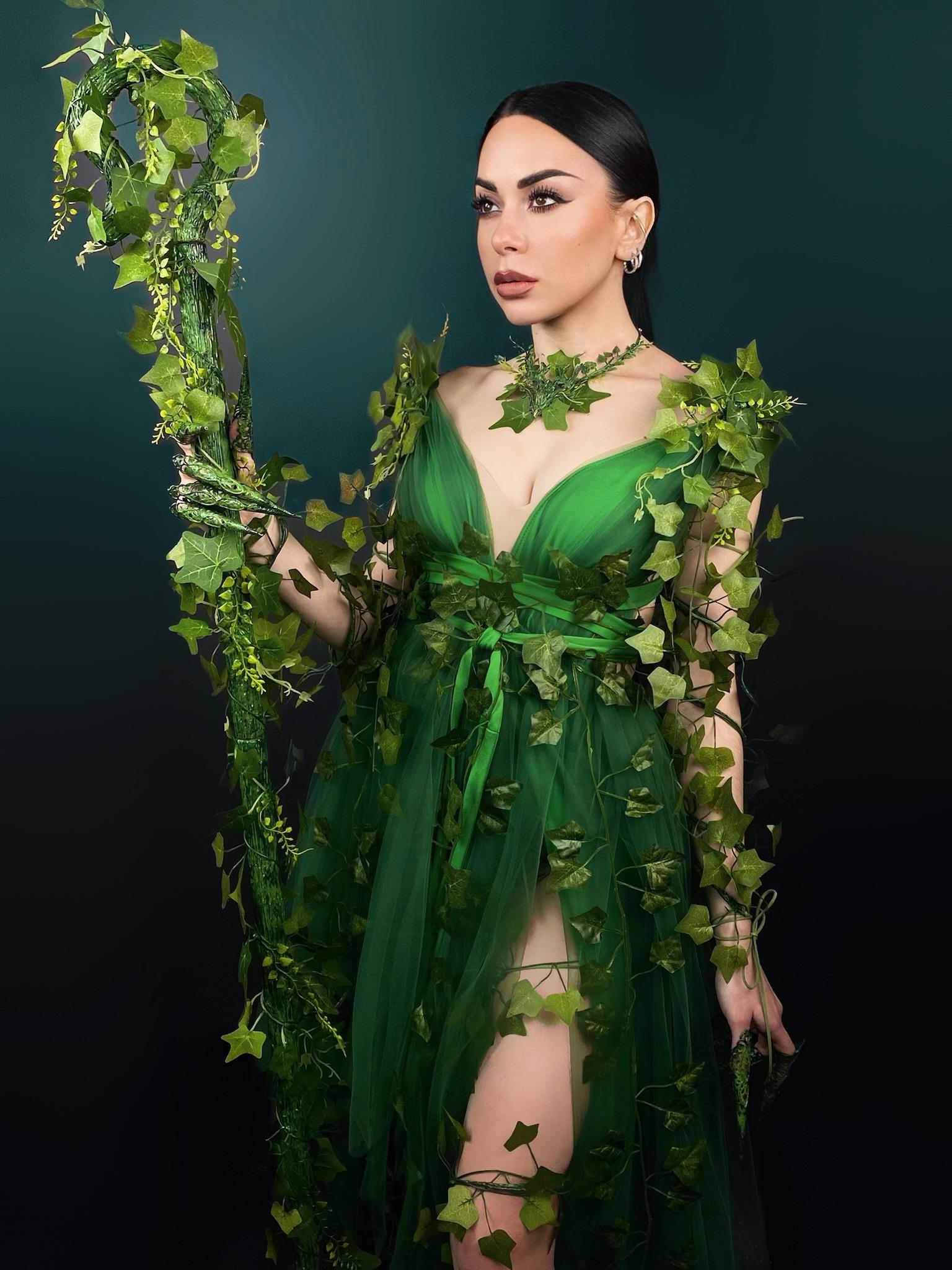 Burning Man, Poison Ivy Costume, Mother Nature, Green Fairy Costume, Elf  Headdress, Halloween - Etsy
