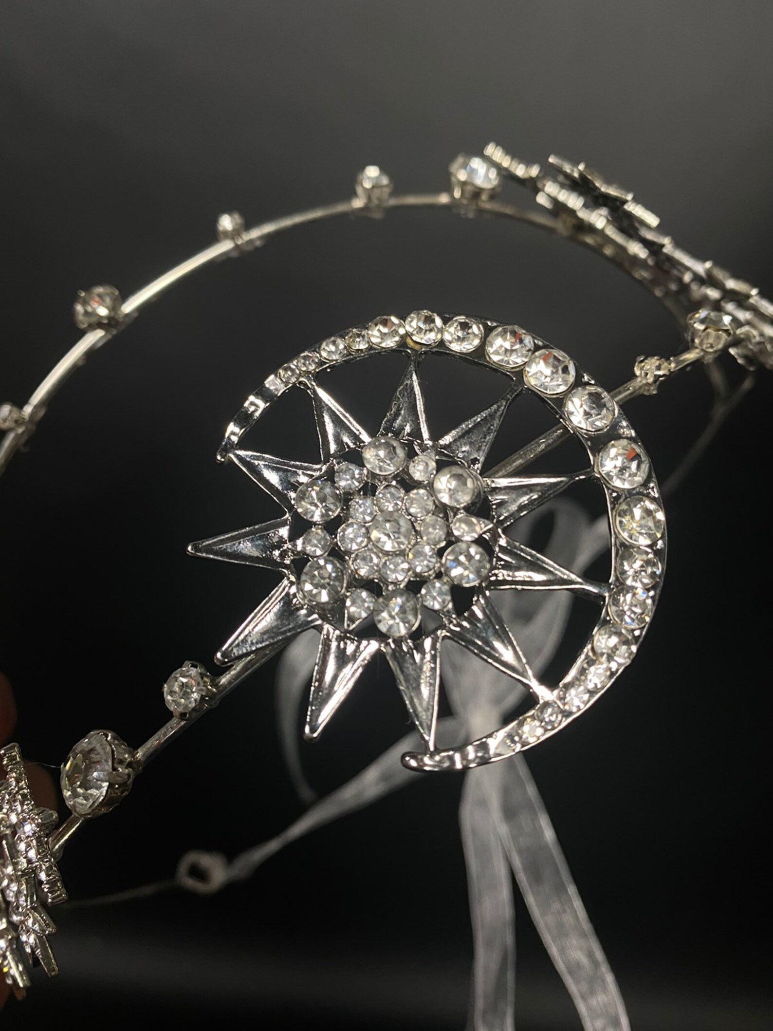 Galaxy Tiara Moon Headband Silver Star Tiara Celestial Etsy