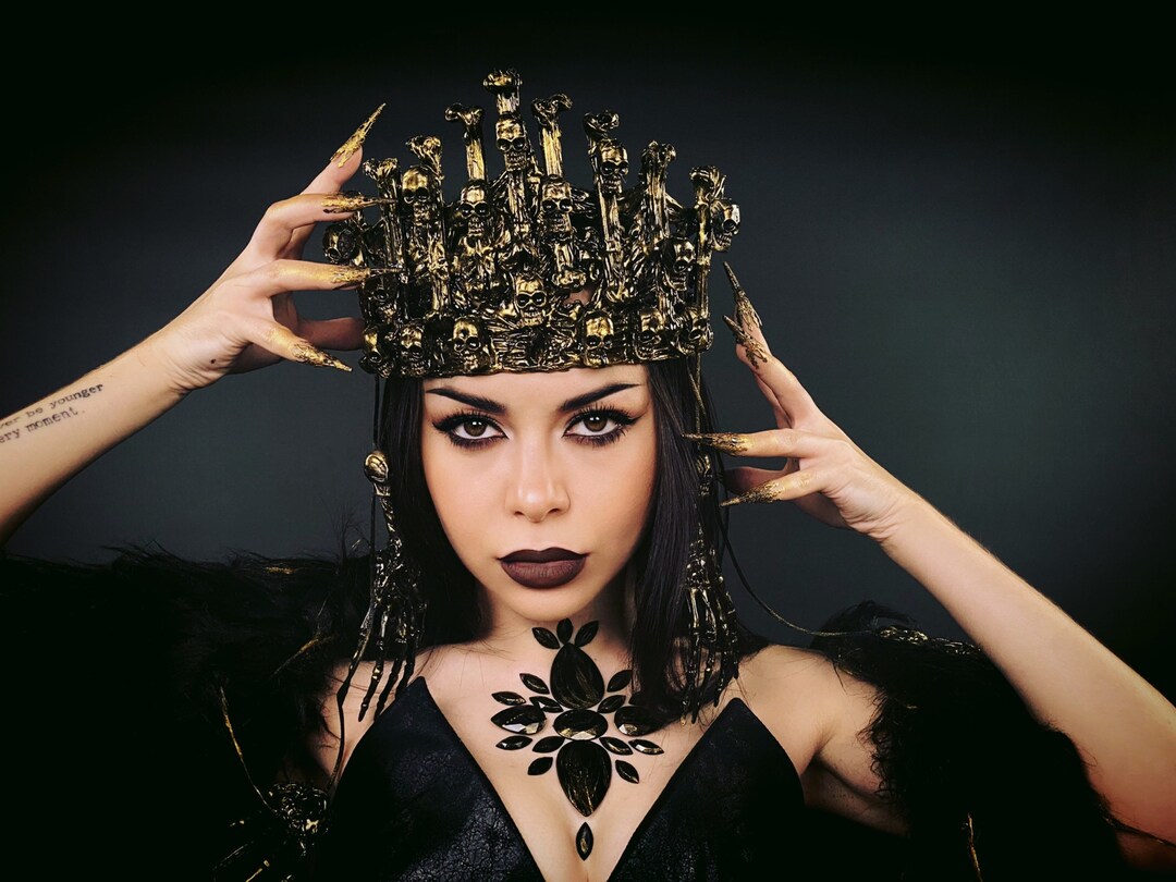 Death Skull Crown, Evil Queen, Dark Fairy Crown, Vampire Crown, Gothic