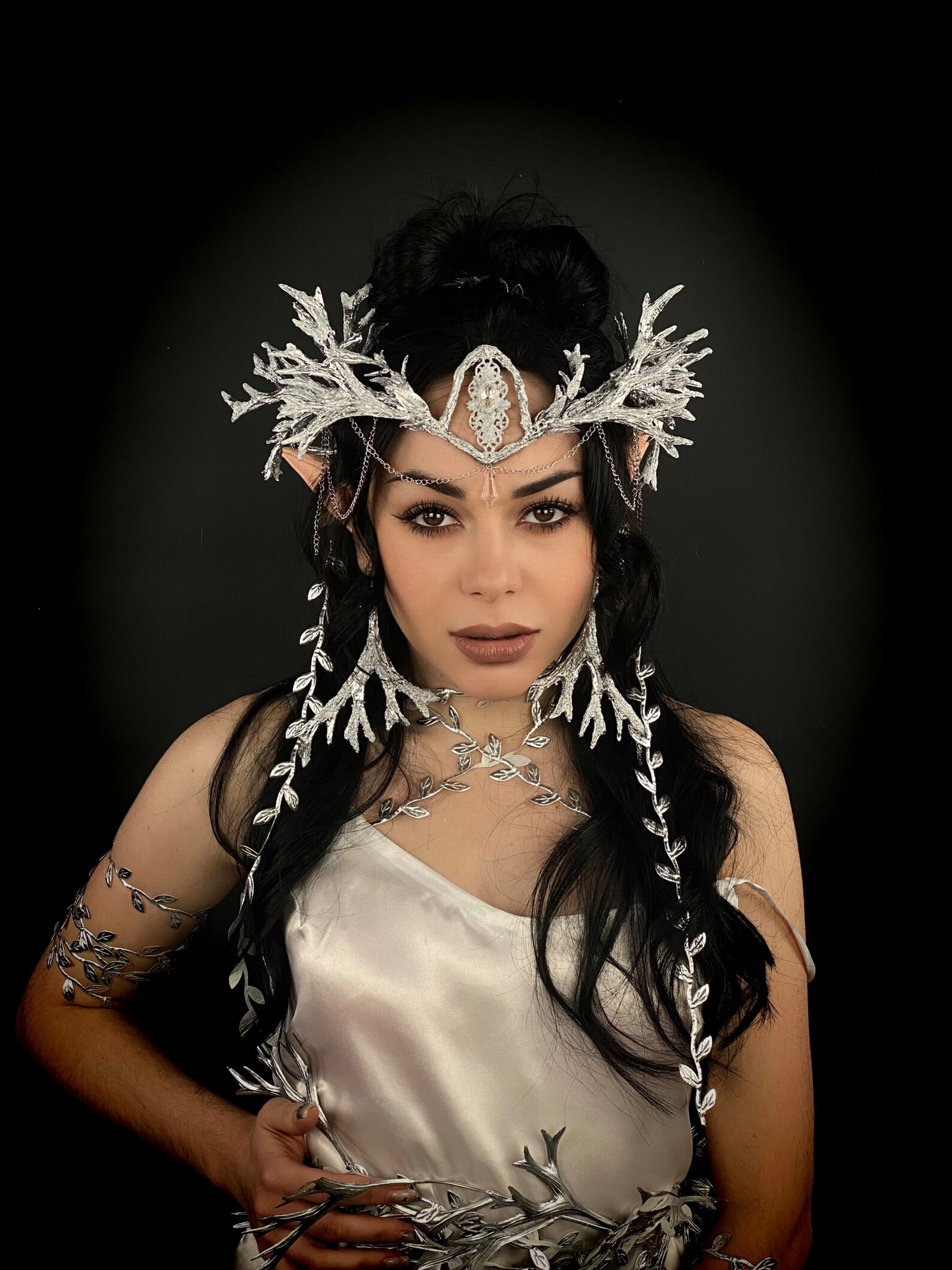 Silver Fairy Tiara Elven Headdress Winter Fairy Crown Etsy