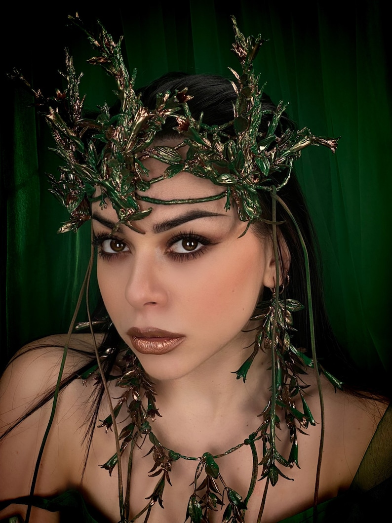 Nymph Tiara, Wood Elf Crown, Crown of Branches, Forest Queen Headpiece, Fairy Tiara, Elf Headdress, Forest Witch, Midsummer Festival image 4