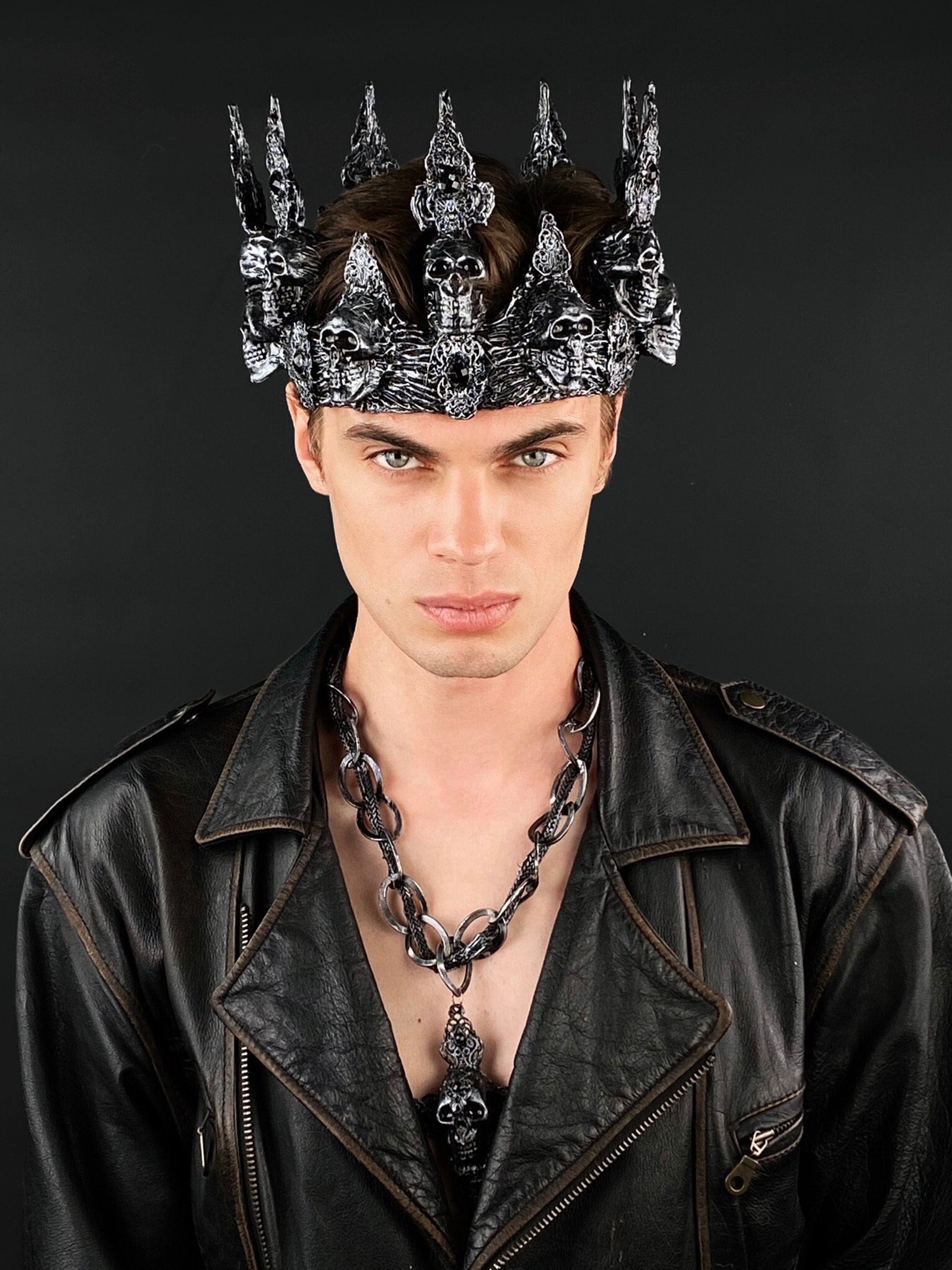 Yardenfun Vintage Gothic Krone Aus Metall – Silber Für Cosplay, Karneval & Halloween (stabil & Leicht)