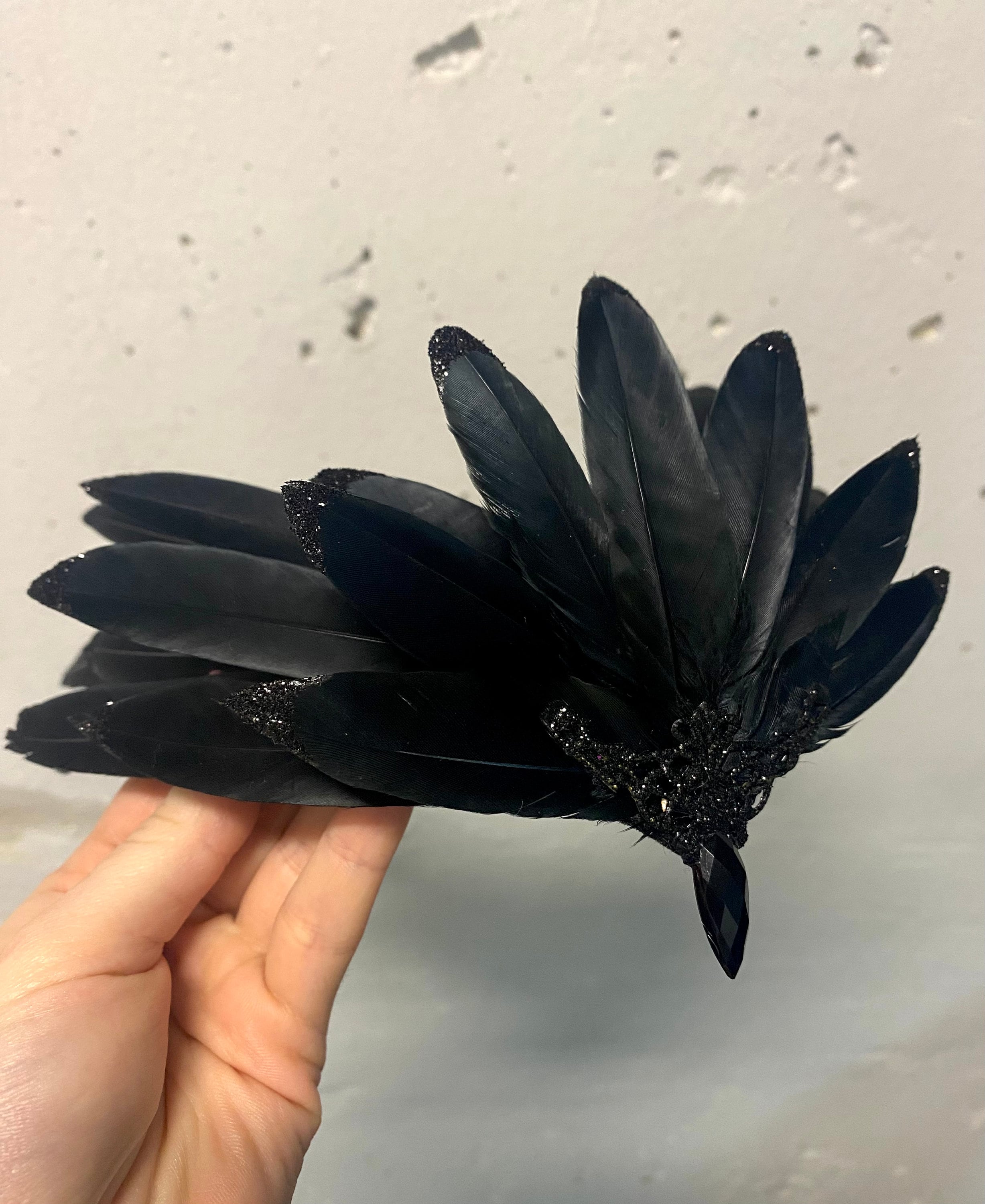 ブラックレイヴンヘッドドレス、ブラックスワンクラウン、ブラック