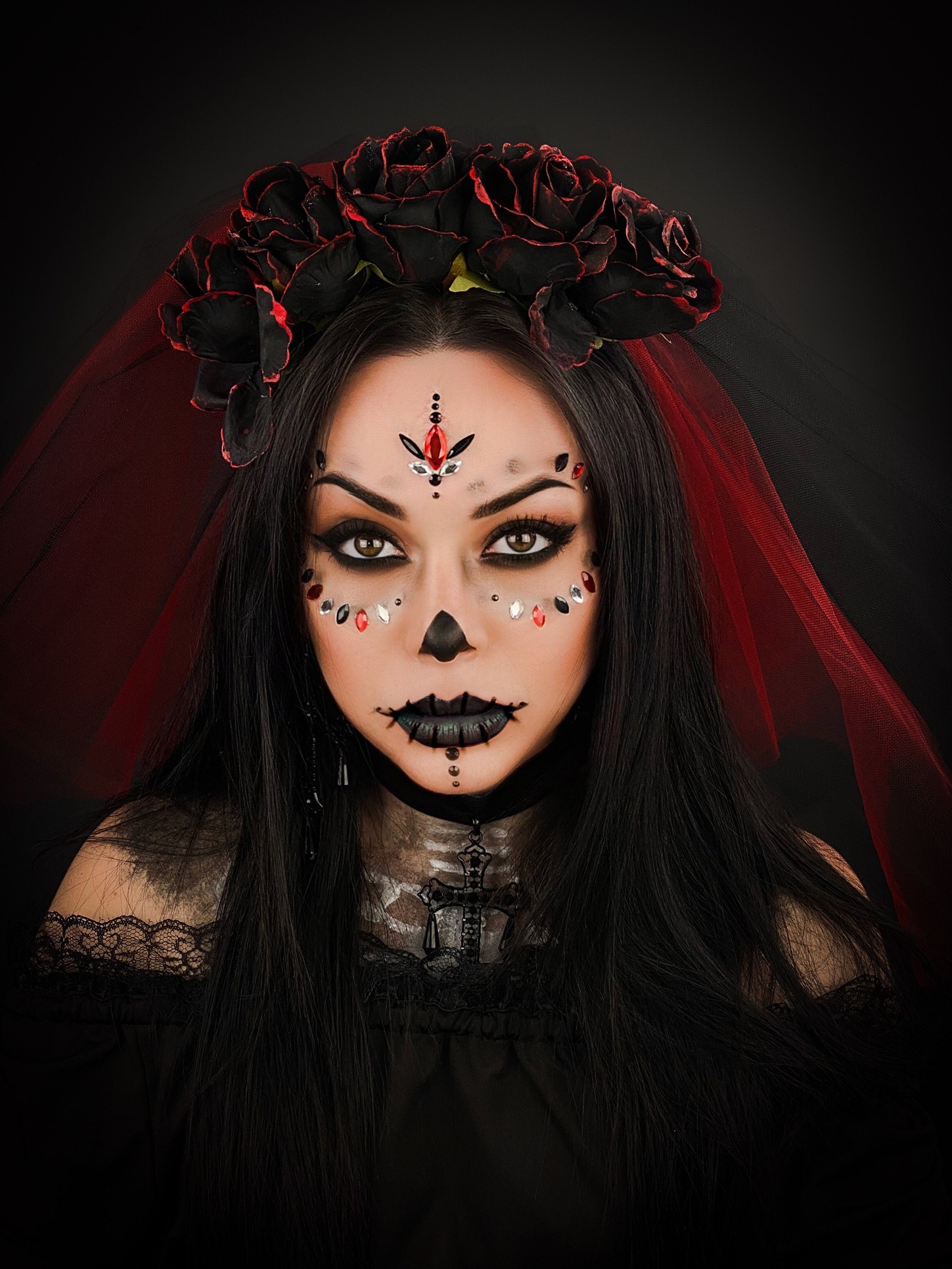 Halloween Flower Crown, Santa Muerte, Dia De Los Muertos, Santa