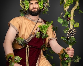 Burning man, Bacchus-kostuum, Griekse god Dionysus Gehoornde kroon, toverstaf en accessoires