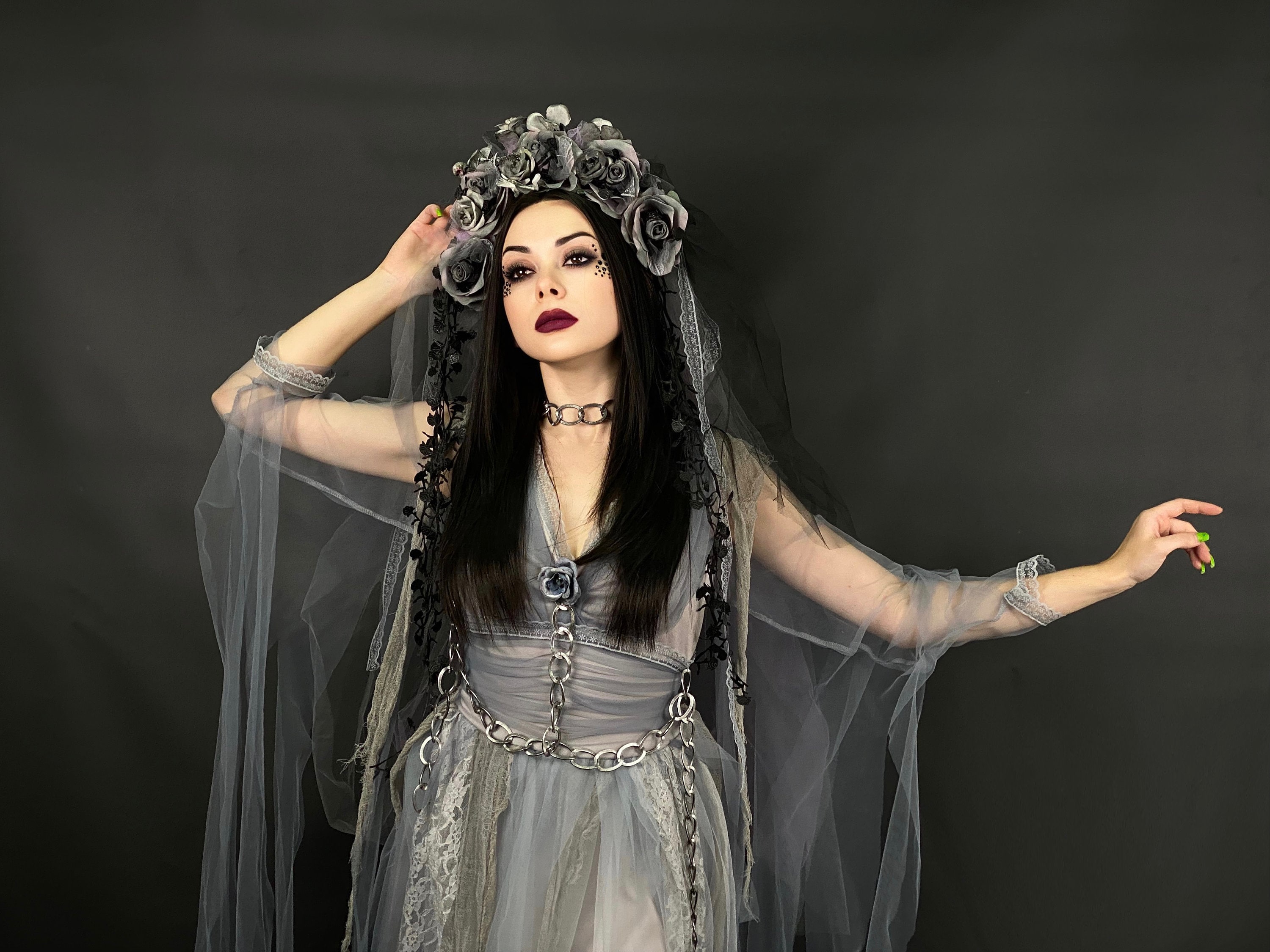 Dead Bride Costume, Corpse Bride Costume, Corpse Bride Halloween Dress,  Halloween Costume Woman Gothic, Bride Zombie Costume 