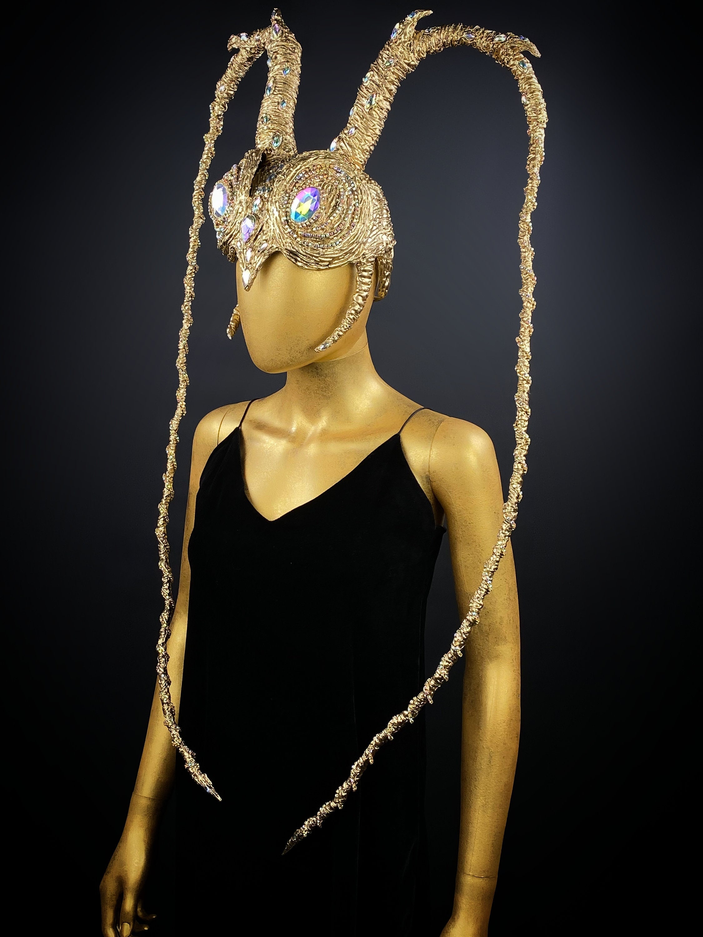 Unisex Insect Headdress, Beetle Costume, Headpiece with Horns, Fly Hat, Bee Headdress, Secret Garden Party, Fantastic Headdress, Burning Man
