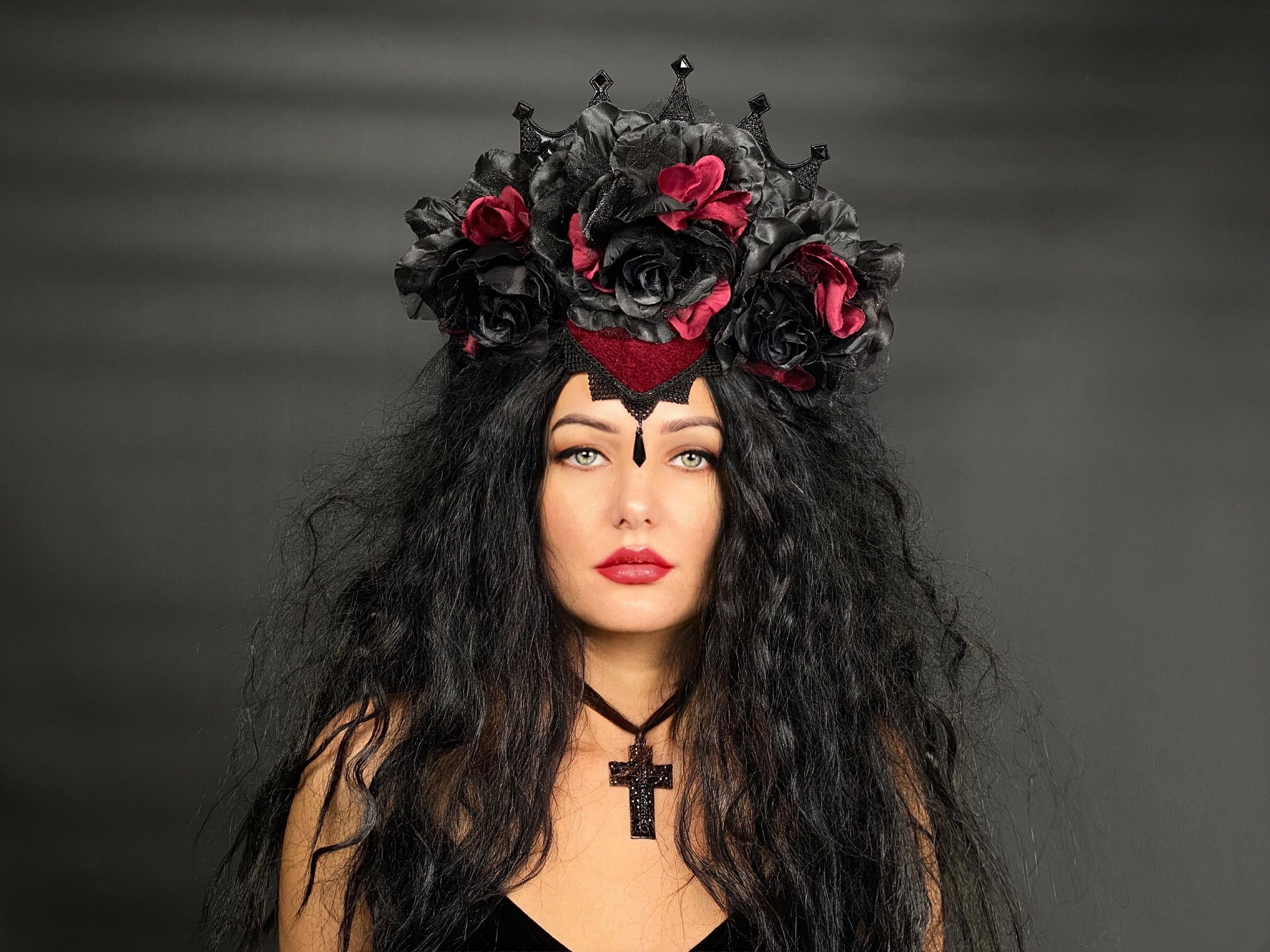 Frcolor Punk Haarband – Gothic Stirnband Mit Spitze & Nieten Für Halloween