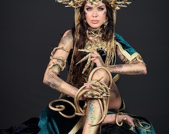 Large Medusa Halo Crown, Snake Goddess Costume, Halloween Set