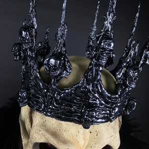 Pewter Black Crown, Gothic Men's Crown, Dark King, Large Men's Crown ...