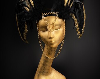 Miss G Designs Headdress Headpiece Festival Costume BurningMan Boho Tribal I main image 4