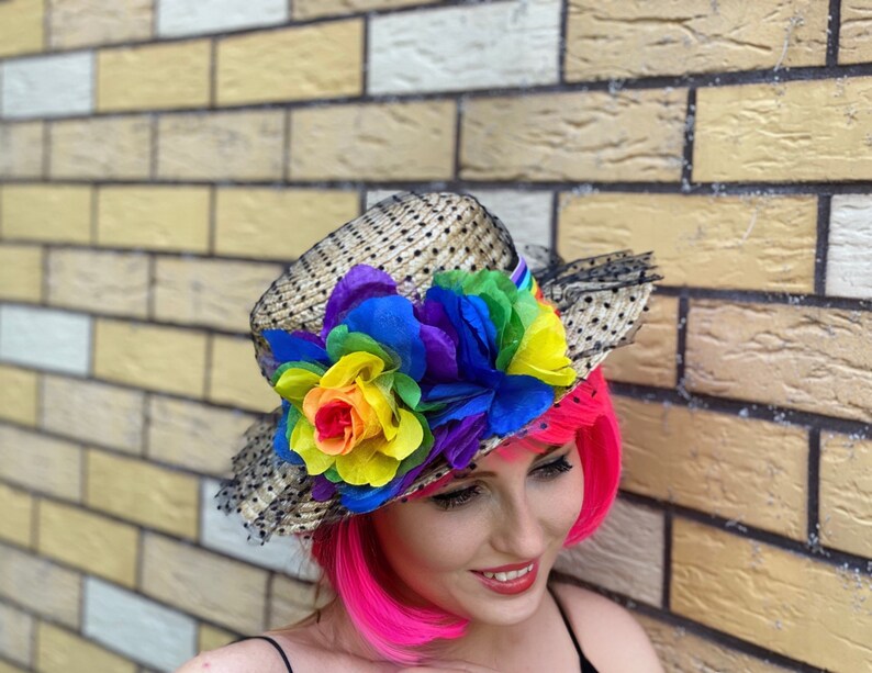 Straw Boater Hat Summer Straw Hat Beach Headwear Headdress Etsy