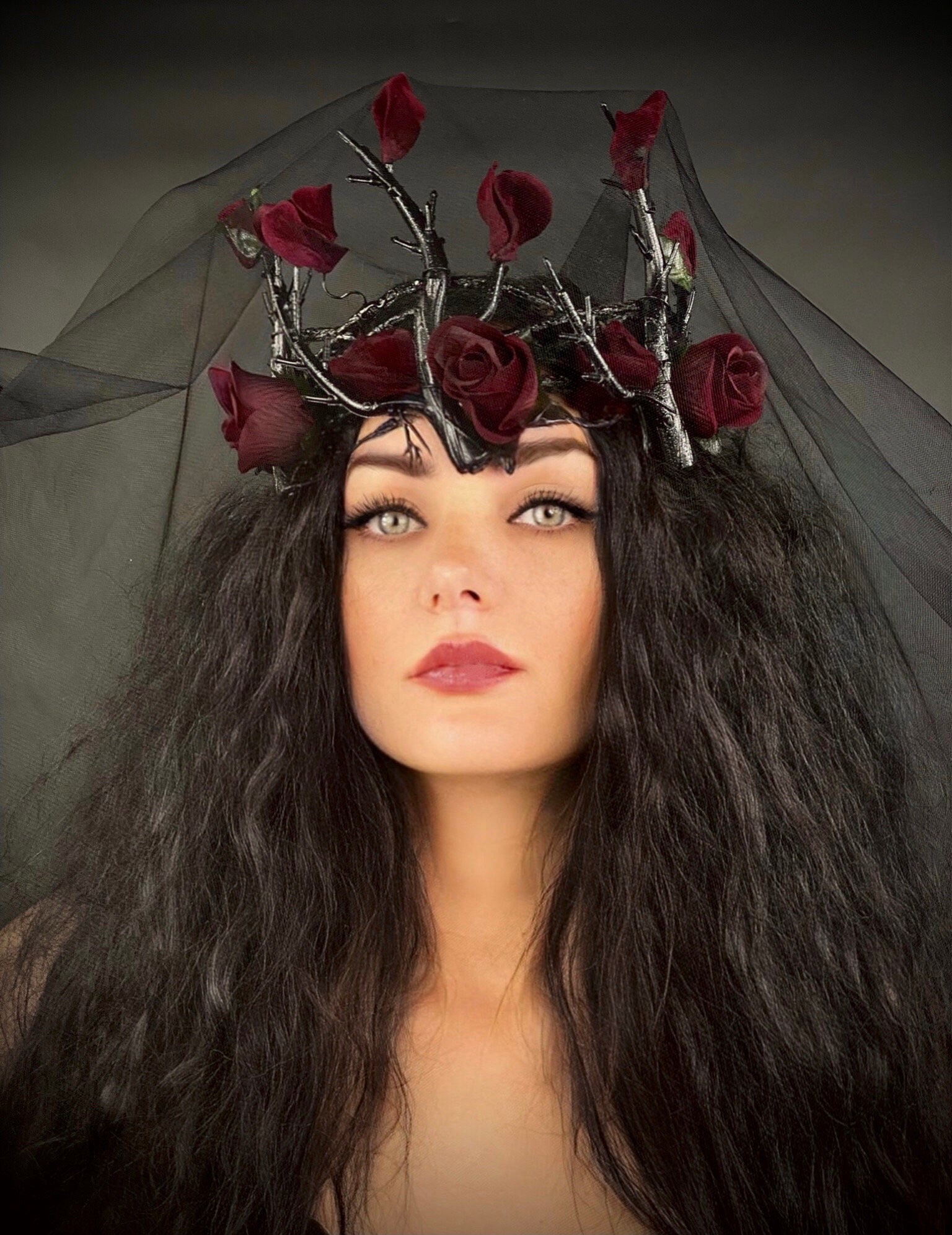 Gothic Crown Witch Headdress Gothic Headdress Halloween Etsy
