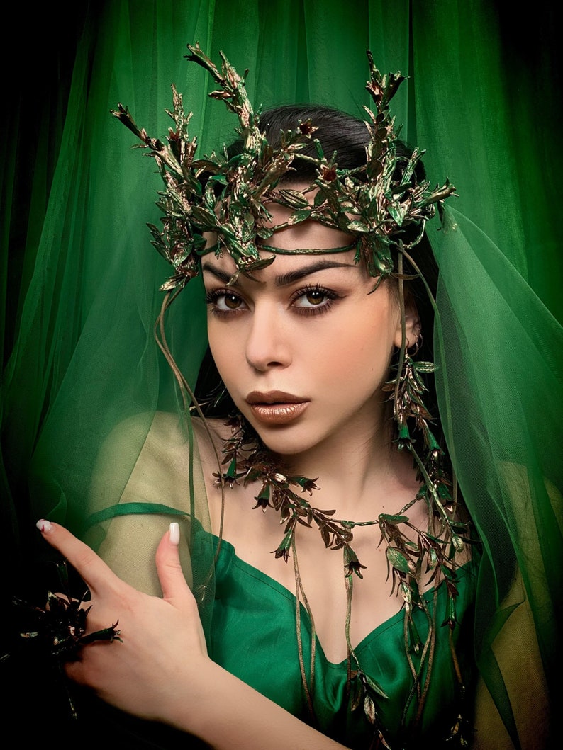 Nymph Tiara, Wood Elf Crown, Crown of Branches, Forest Queen Headpiece, Fairy Tiara, Elf Headdress, Forest Witch, Midsummer Festival image 1