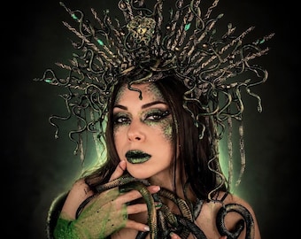 Halloween, Gorgon Medusa Headpiece, Snake Headdress, Gothic Crown