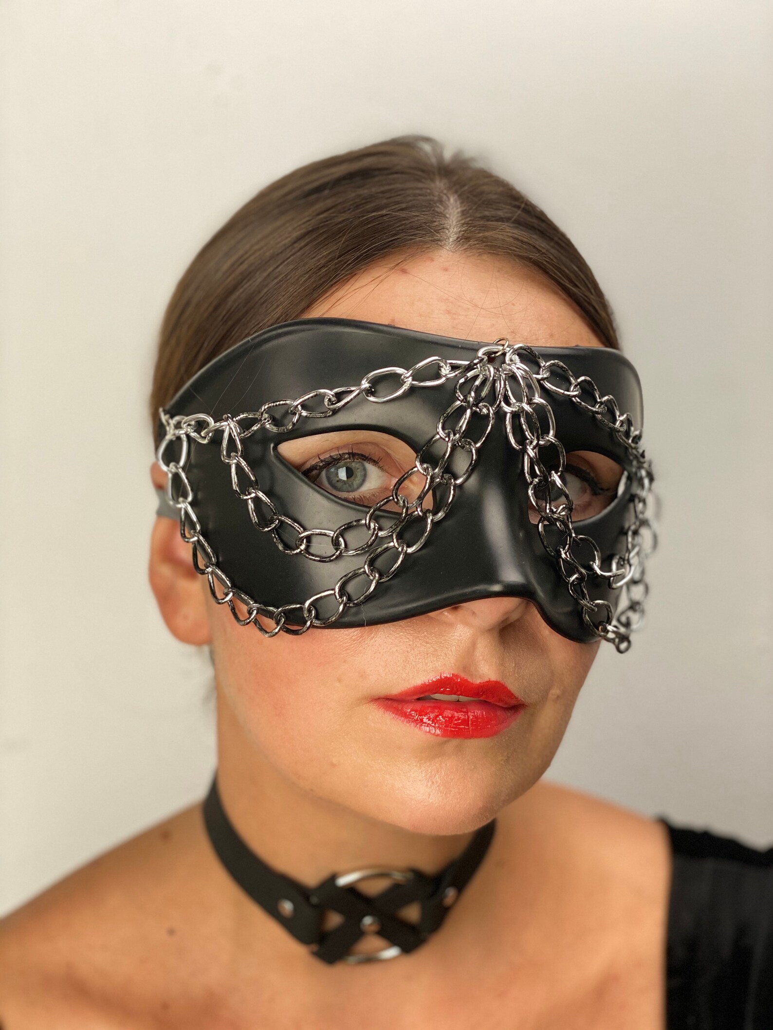 BDSM eye maskBDSM mask with chain over the eyesFetish Etsy