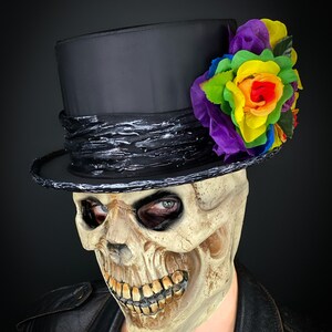 Day Of The Dead Skull and Rose Top Hat Adult