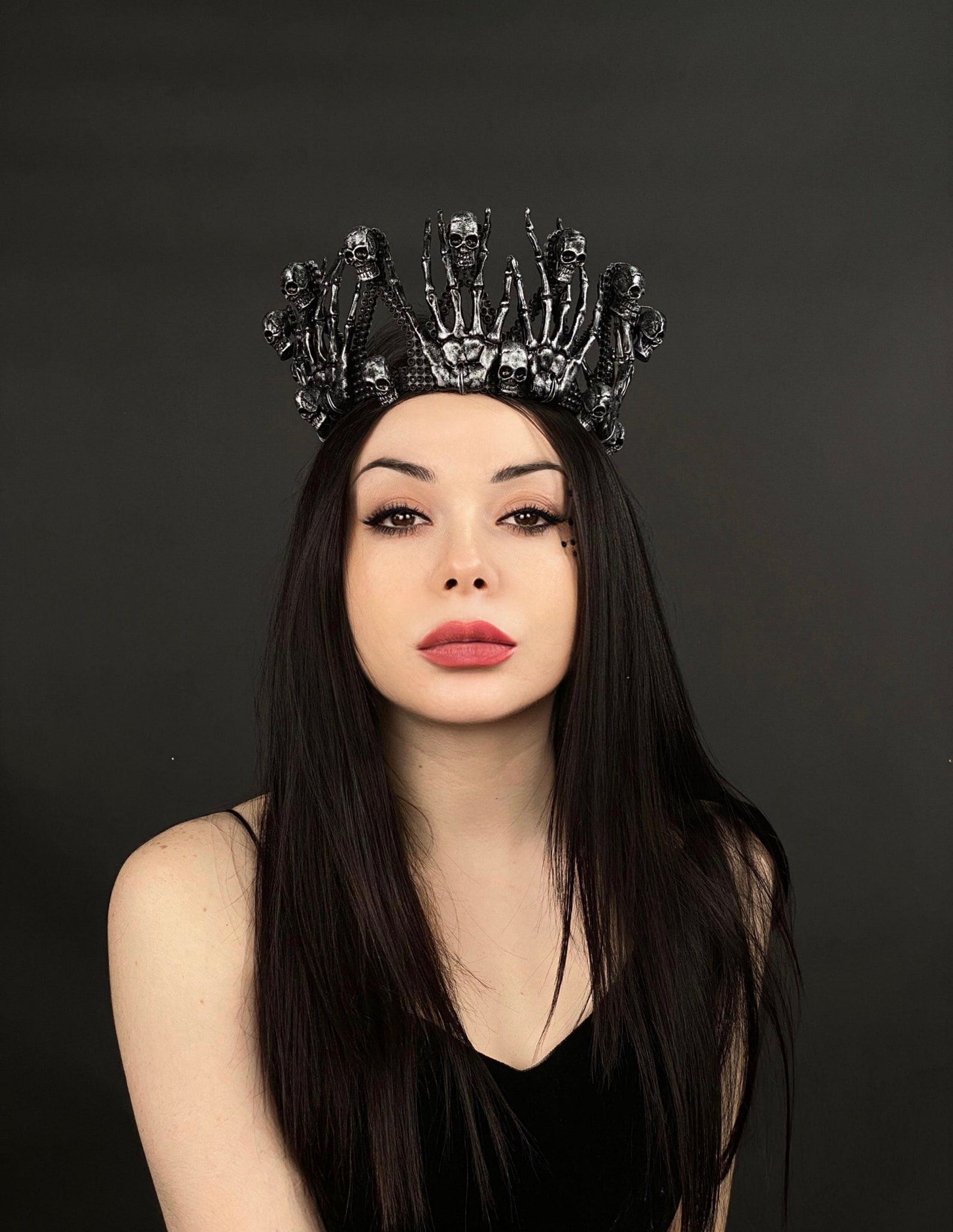 Gothic Crown Death Skull Crown Sugar Skull Cosplay Crown Etsy
