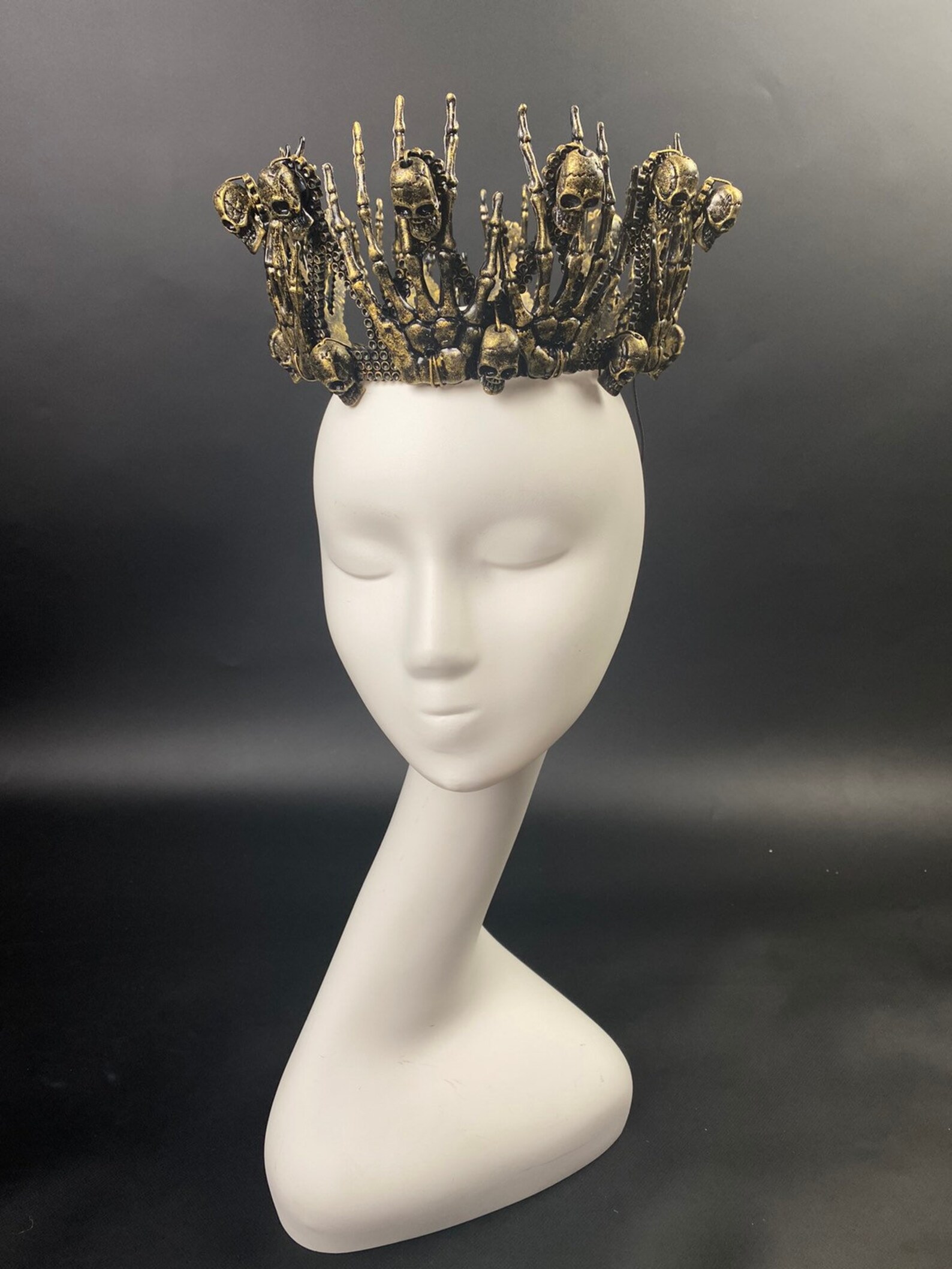 Gothic Crown Skeleton Skull Crown Sugar Skull Gothic Etsy