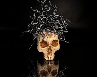 Halloween, Unisex Silver Medusa Crown, Gothic Snake Headband