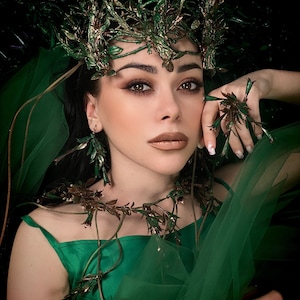 Nymph Tiara, Wood Elf Crown, Crown of Branches, Forest Queen Headpiece, Fairy Tiara, Elf Headdress, Forest Witch, Midsummer Festival image 3