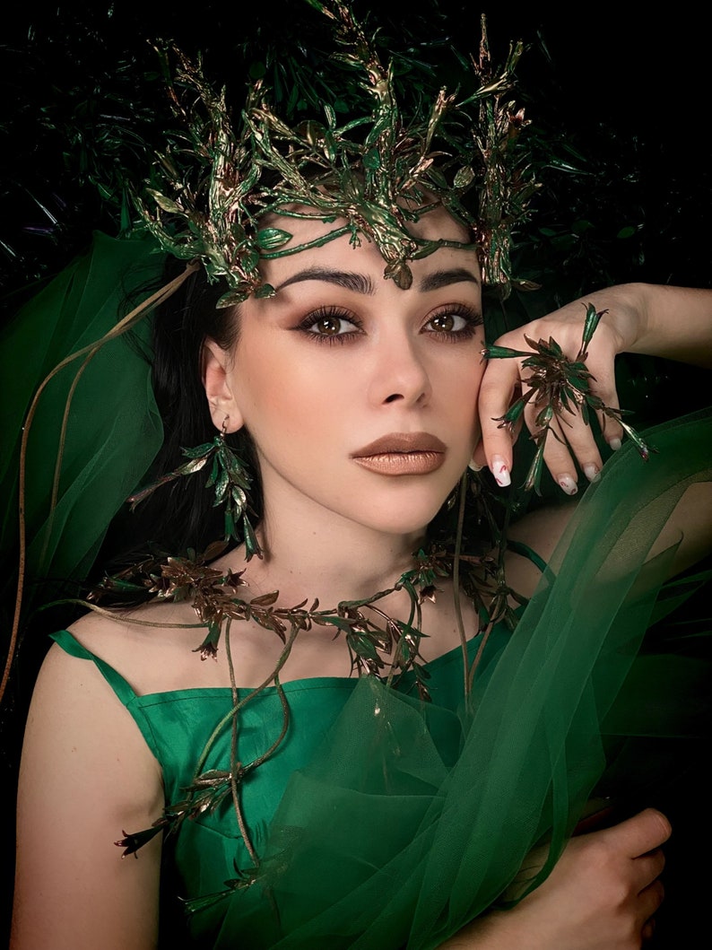 Nymph Tiara, Wood Elf Crown, Crown of Branches, Forest Queen Headpiece, Fairy Tiara, Elf Headdress, Forest Witch, Midsummer Festival image 3