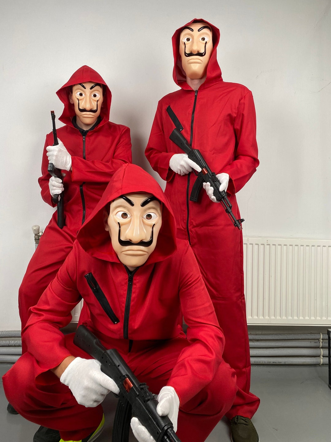 La Casa De Papel Costume, La Casa De Papel Cosplay, Jumpsuit and Salvador  Dali Mask Money Heist, Netflix Tokyo, Rio, El Profesor - Etsy