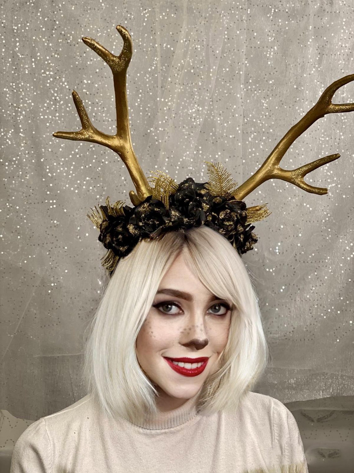 Christmas Deer Headdress Reindeer Headpiece Winter Woodland Etsy UK